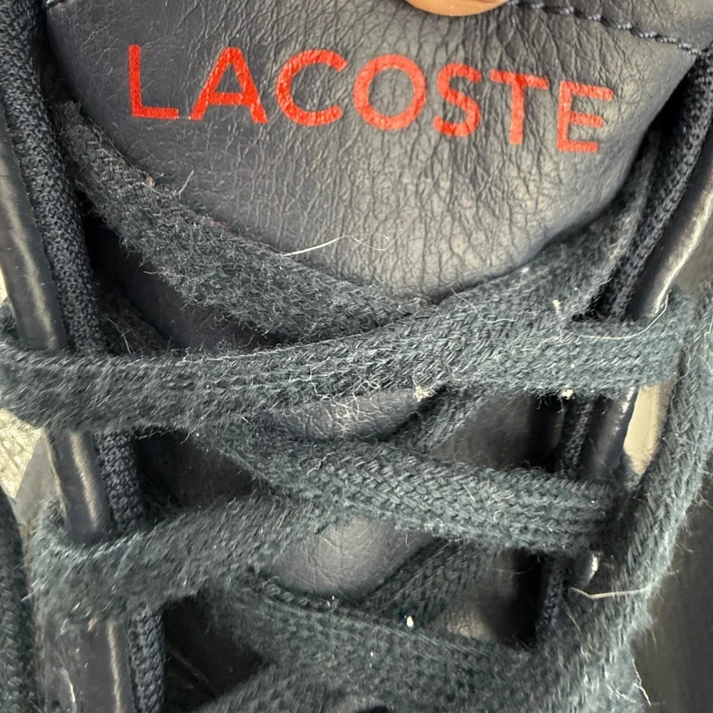 Lacoste Asparta Men's Leather Chukka Sneakers Size 9 Navy Blue Preppy Streetwear